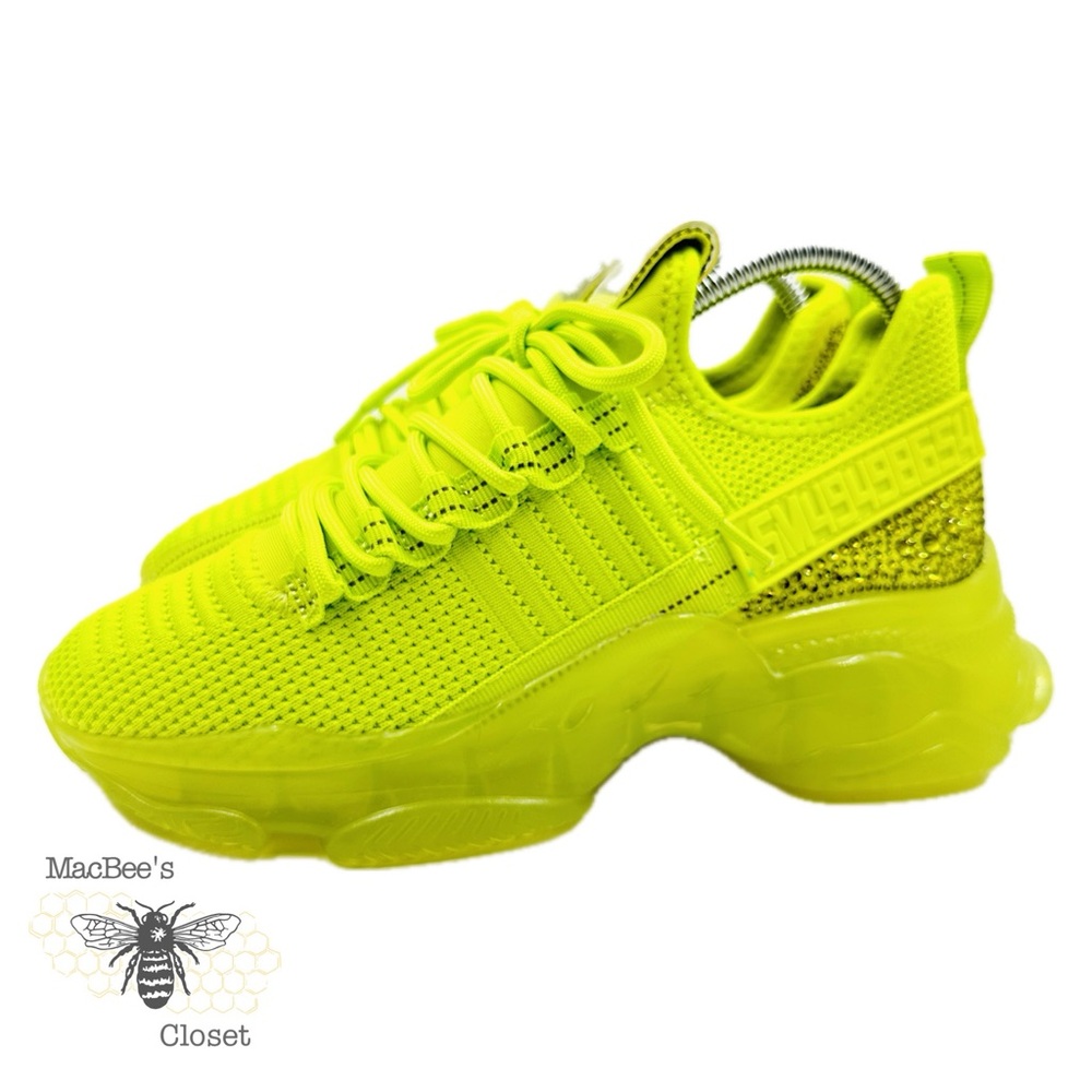 Steve Madden Maxima Lime Athletic Shoes Size 8 Women Sneakers Neon Green Fashion